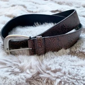 Floral Imprinted Boho Faux Leather Belt